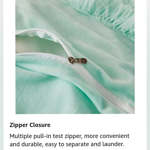 🆕⭐Mint green Aqua shaggy duvet cover set - Picture 8 of 10
